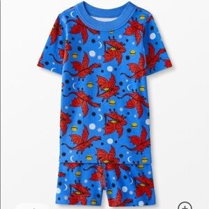 Hanna Andersson Short John Pajamas In Organic Cotton Space Dragons Size 3